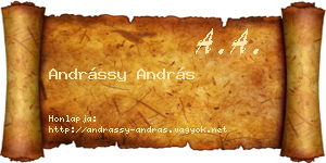 Andrássy András névjegykártya